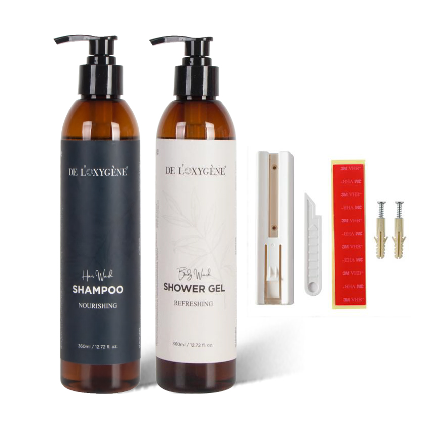 Hotel Bathroom 300ml Wall Mounted Shower Shampoo Conditioner Shower Gel Bottle Holder