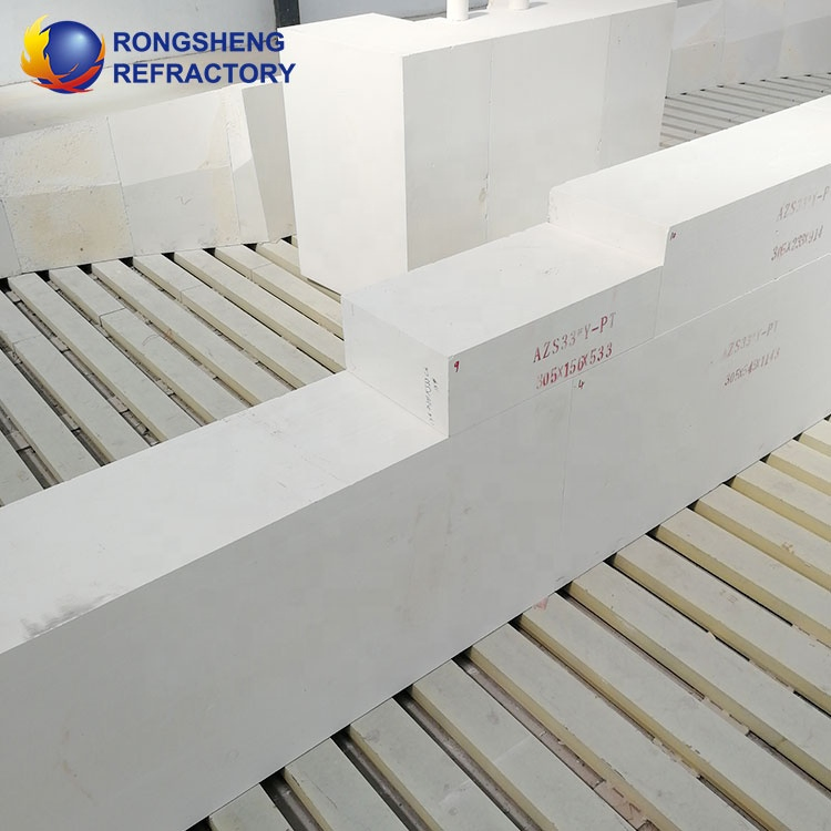 Low Price Refractory Fused Glass Kiln Azs Bricks Azs-33 Azs-36 Azs-41block