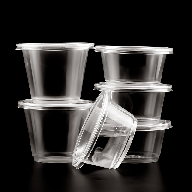 Takeout to Go 150ml PP Clear Plastic Food Sauce Cups Packaging Small Snack Storage Boxes with Lids