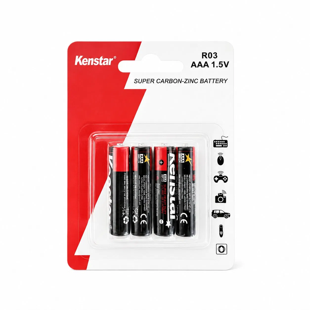 1.5V AAA R03 Carbon Zinc Battery Shrink Pack for Consumer Electronics