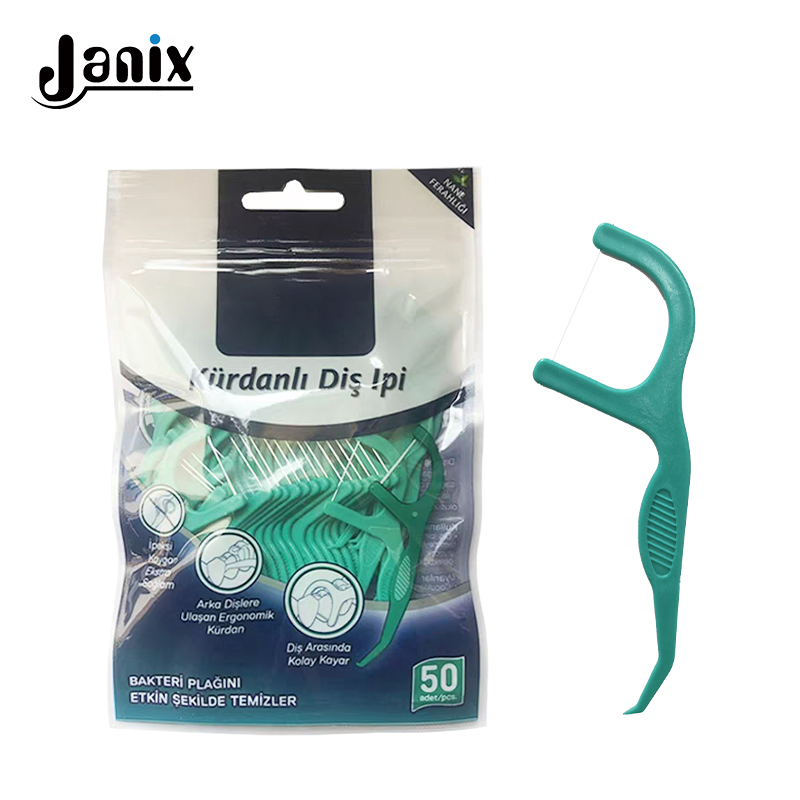 Shred Resistant Dental Floss Picks 50PCS Gentle Gum Care Deep Cleaning