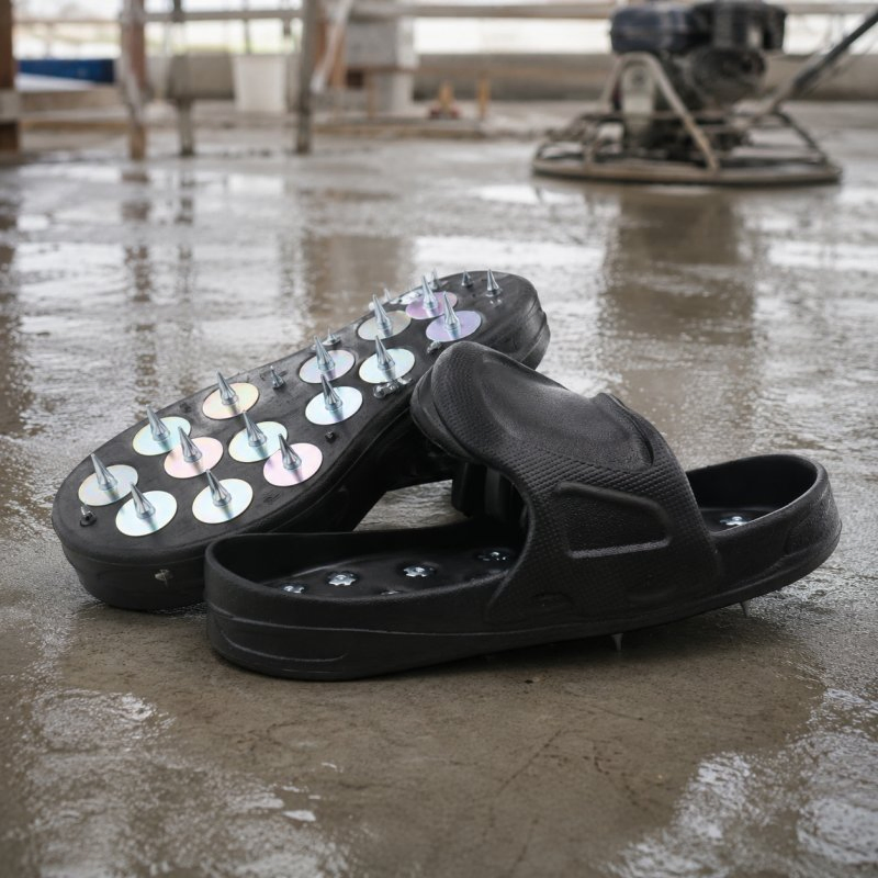 Lightweight Spike Shoes for Worker Safety in Wet Floor Construction
