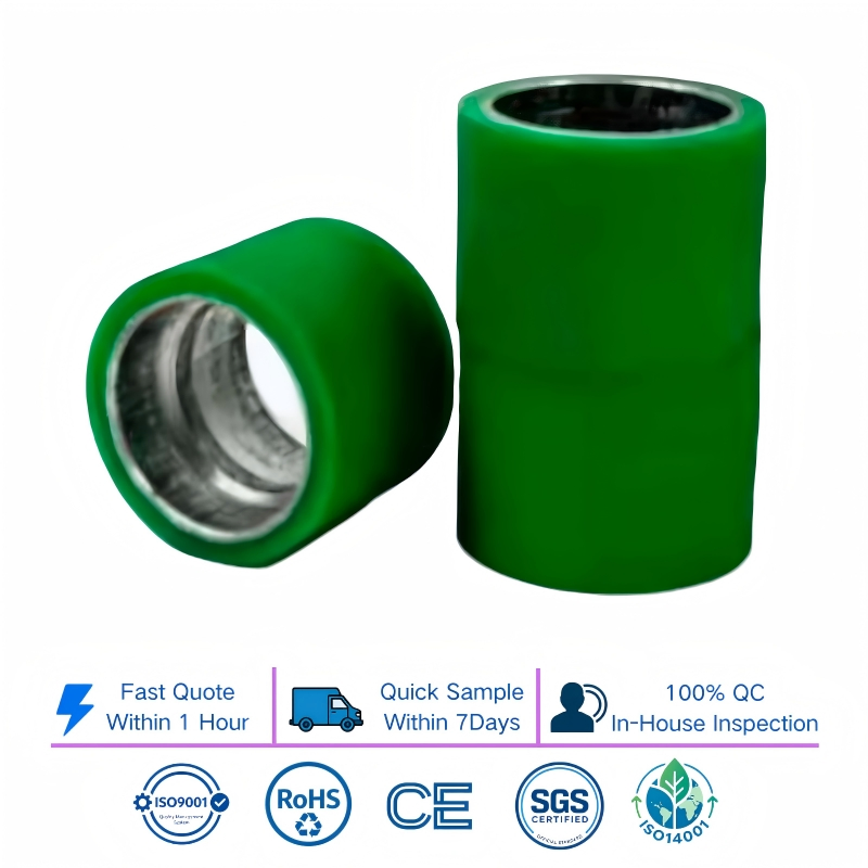 Green Aluminum Core Non Slip Polyurethane Wheel
