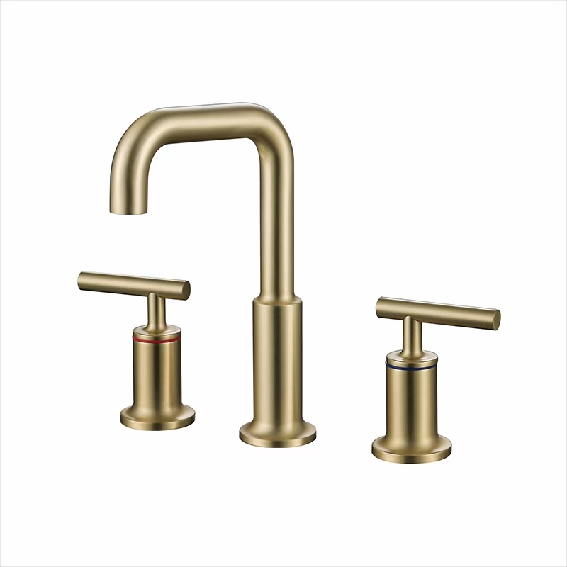 Dual Handle Blackened Brass Basin Sink 3 Way Faucet Upc Tub Faucet Gold Widespread Mixer Tap