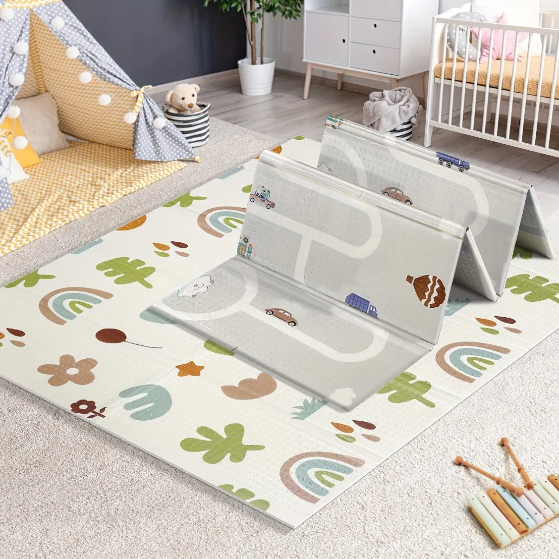 XPE Baby Play Mat Large Non Toxic Reversible Floor Mat Certified En71