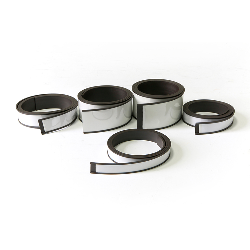 Customize Extrusion Rubber Magnet Strips Special C-Profile Magnetic Strips with Paper and Transparent Tape
