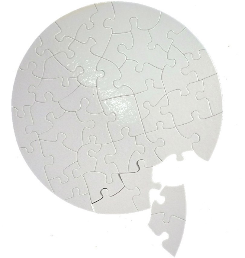 Wholesale Paper Jigsaw Heat Transfer Puzzle DIY Mosaic Personality Photo Printing Template White Round Jigsaw Puzzle