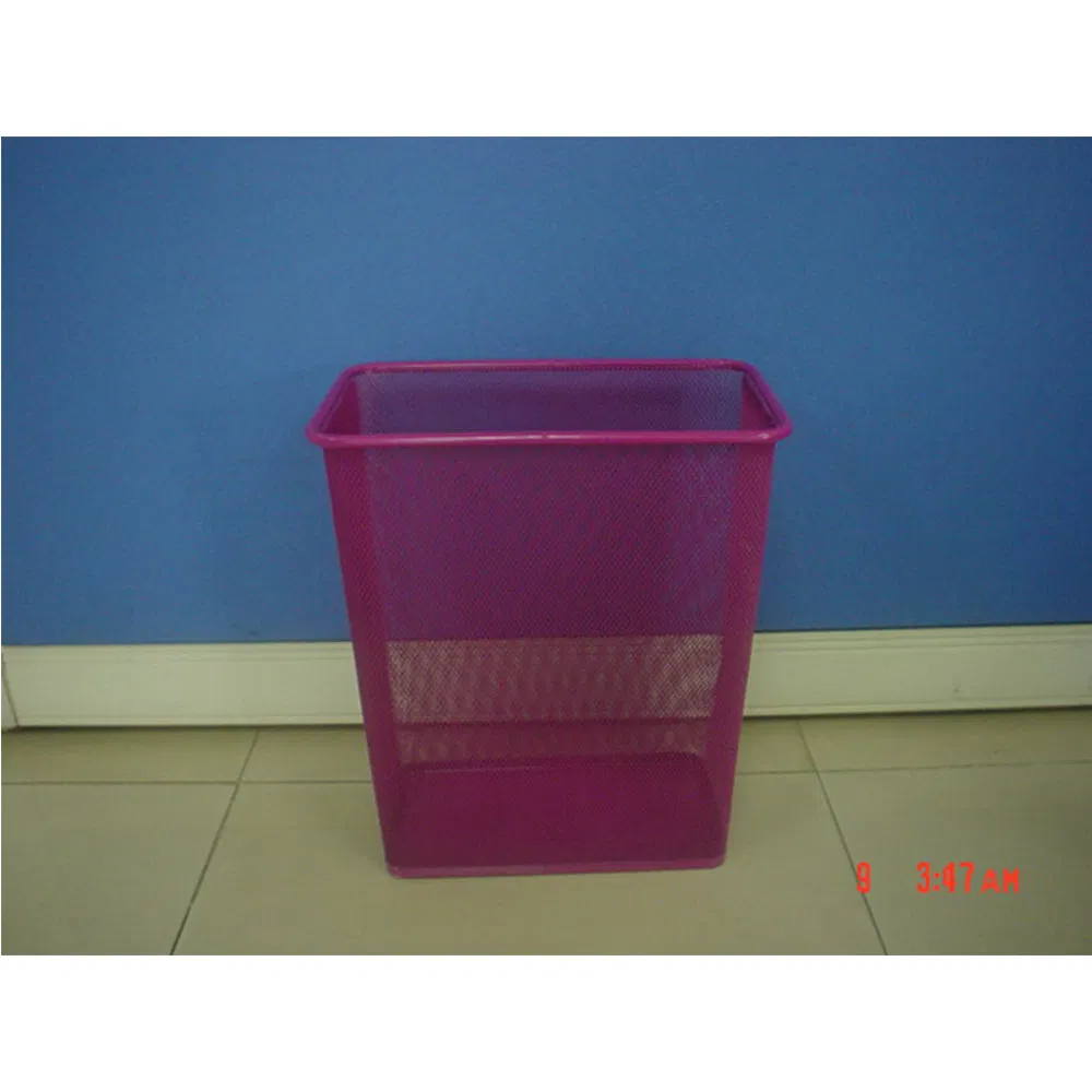 Paper Basket Trash Bin Round Metal Mesh Waste Bins Trash Can Dustbin Wastebasket Garbage Bin