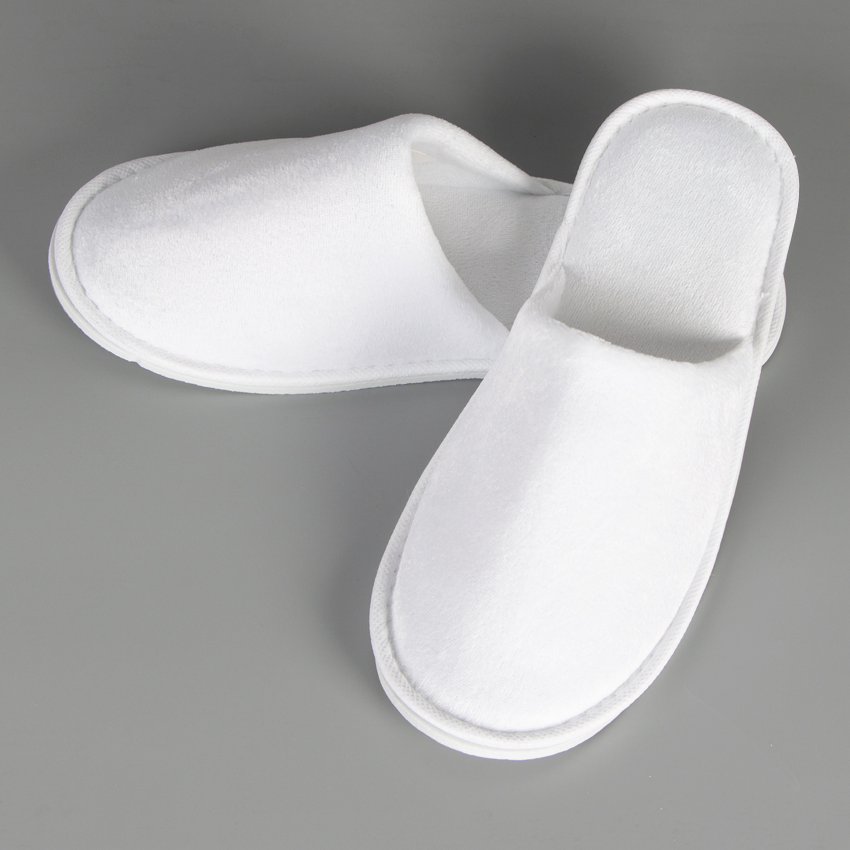 Cheap Custom Hotel Disposable Slippers Velour Velvet Fabric Soft Slipper