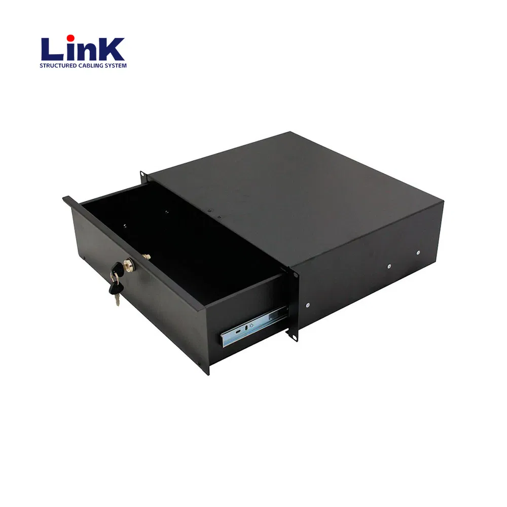 19" Rackmount Drawer with Lock for Network Cabinet and Server Rack Use