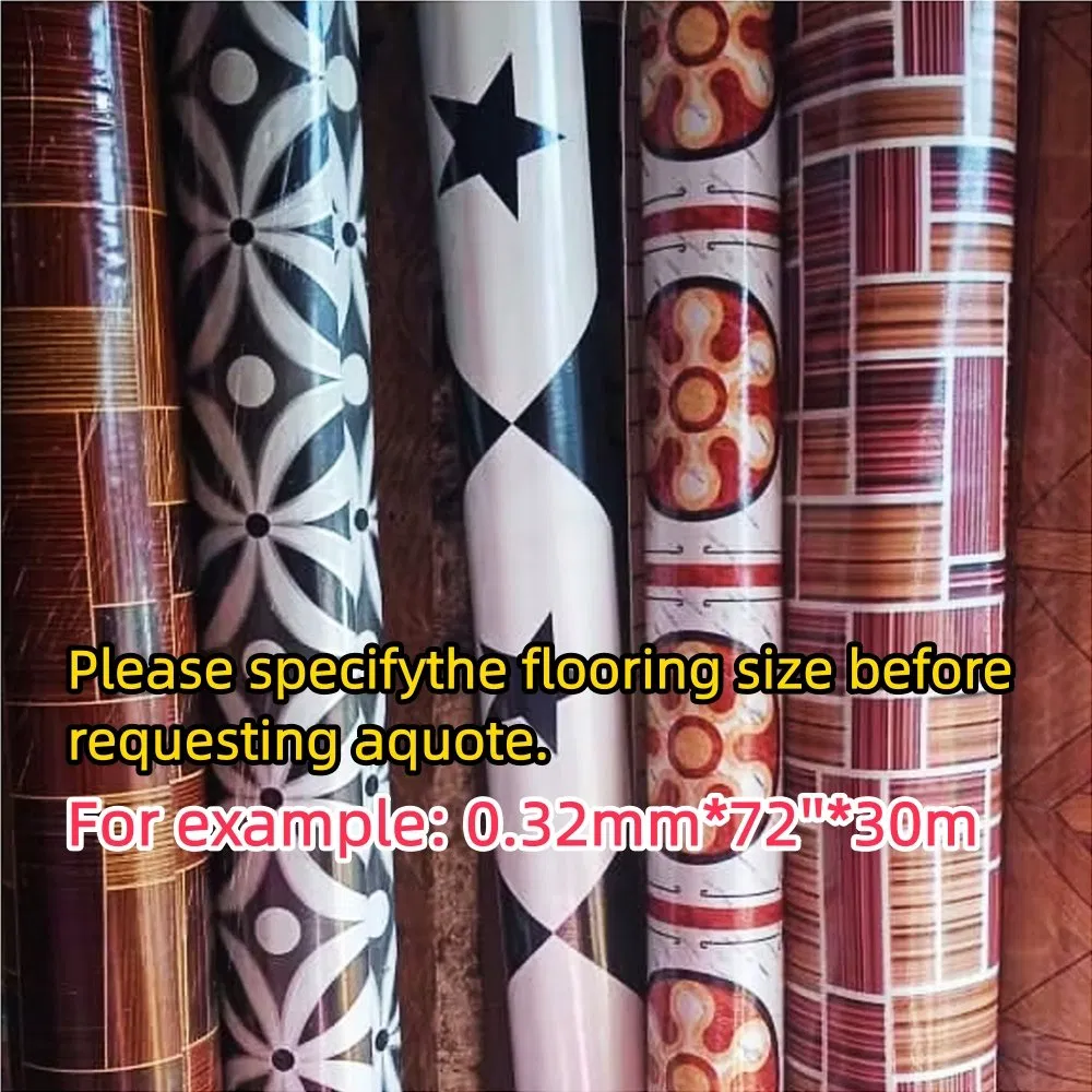 0.35mm 1.83m X 30m Plastic PVC Floor Leather Roll Linoleum Carpet