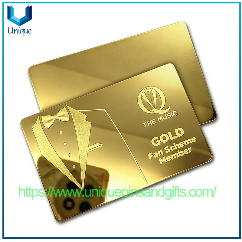 Custom Mirror-Finished Metal Card, Stainless Steel Business Card, Membership Card with Laser-Engraved Qr Code