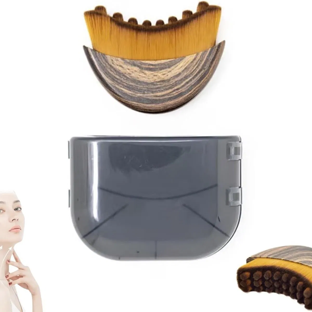 Makeup Tools Soft-Bristle Face Contour Foundation Brush Lymphatic Contour Face Brush