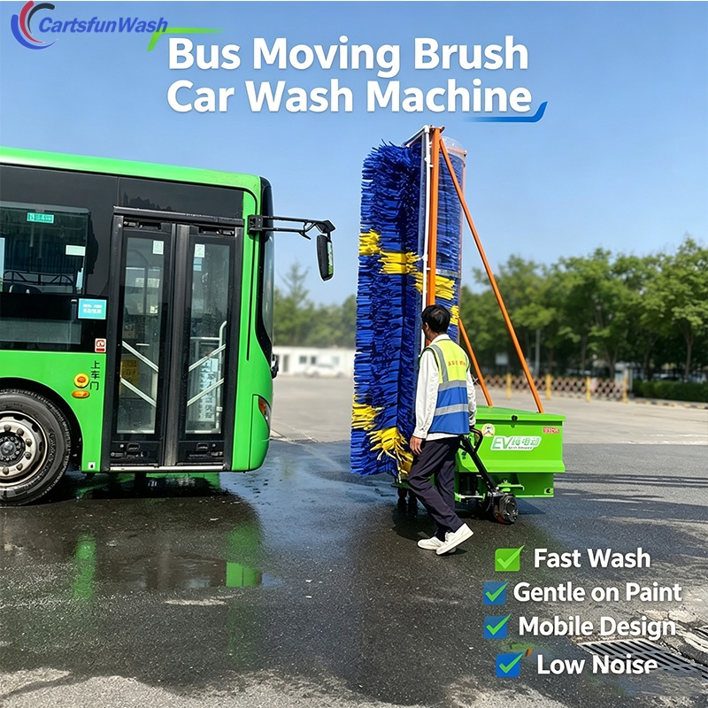 Mobile Large Size Brush Washing Machine Electric Driven Commercial Cleaner for Coach Truck Public Bus Station Maintenance