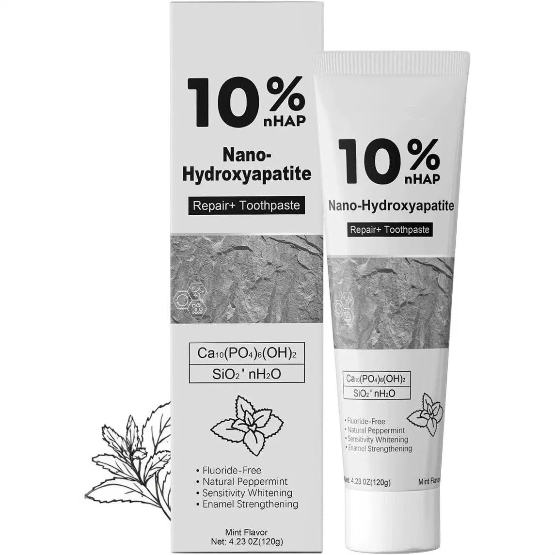 Fluoride-Free 10% Nano Hydroxyapatite Toothpaste Beauty Product for Teeth Cleaning Enamal Strong