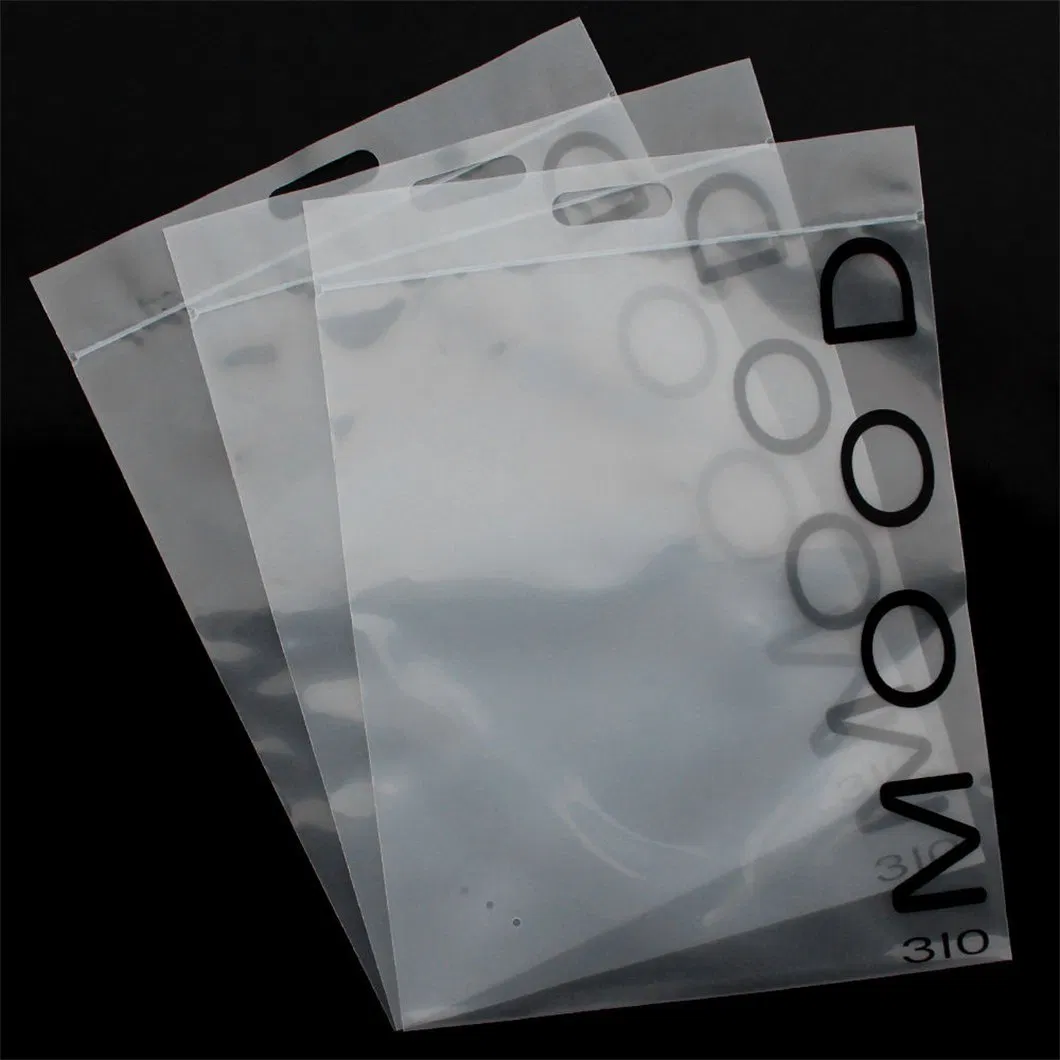 5'' *10 '' Hang Hole Clear Zip Top Zip Closure Die Cut Handle Bags