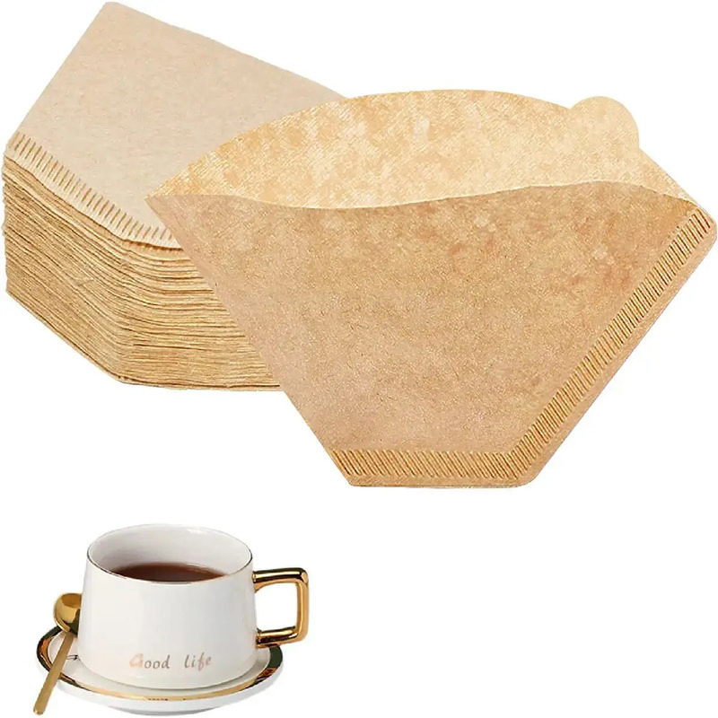 Wood Pulp 100PCS #4 Cone Coffee Filter Paper for 4-6 Persons