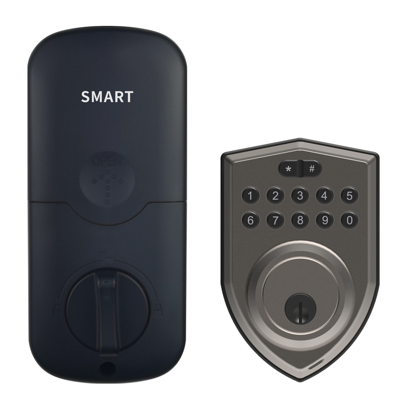 Wood Door Black Induction Qutolock Smart Deadbolt Locks