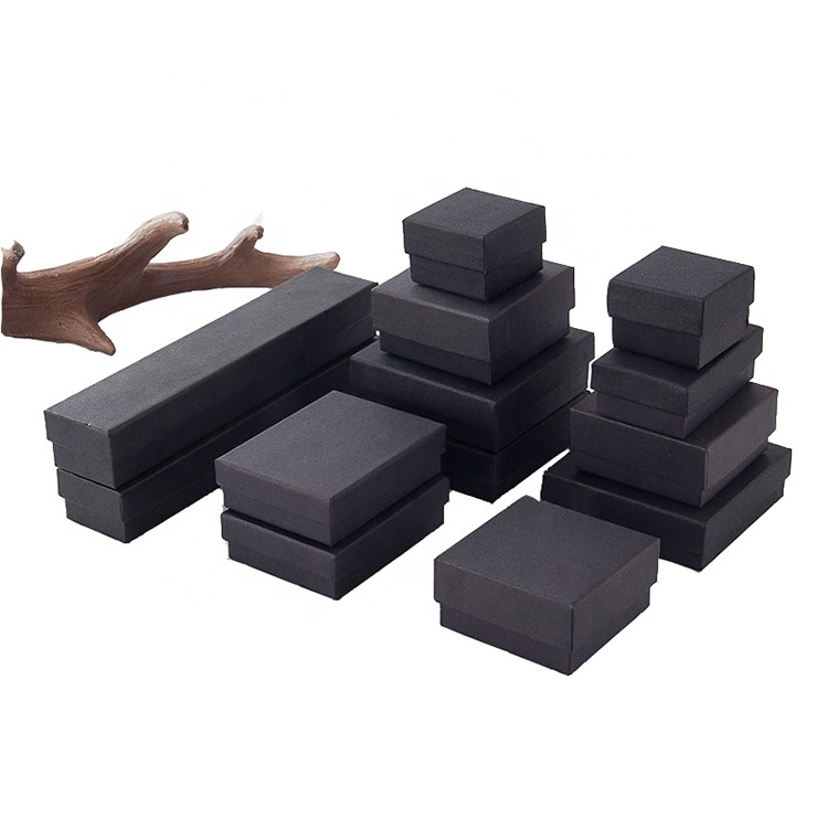 Low Price Black Small Present Craft Gift Ring Necklace Bracelet Cufflink Paper Jewelry Box for Packaging