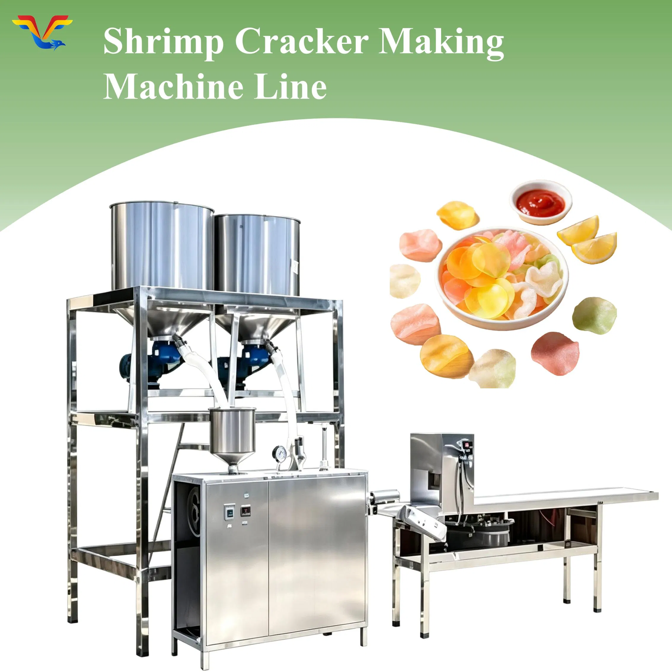 Automatic Stainless Steel Snack Processing Equipment Prawn Cracker Making Machine, Colorful Shrimp Chips Production Line Machine