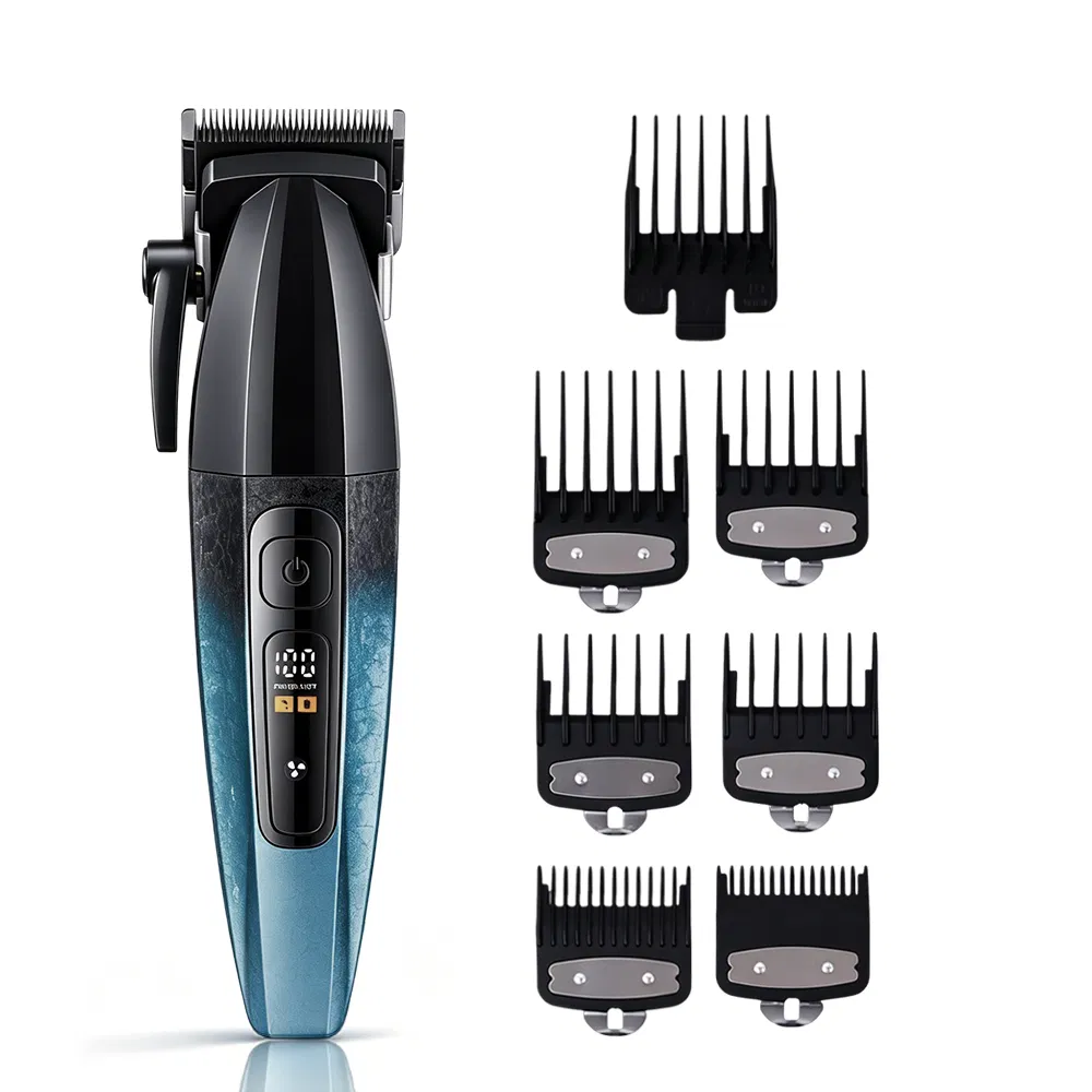 Professional Barber Hair Clipper: Rechargeable Ceramic Blade & Custom Design