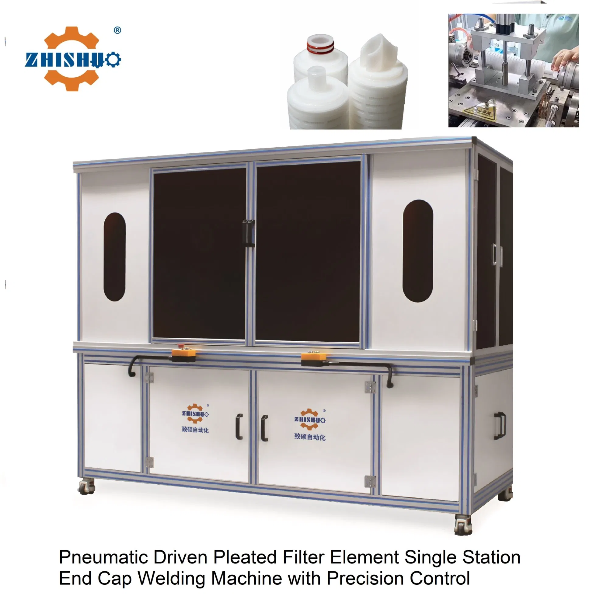 Pneumatic Driven Pleated Filter Element Single Station End Cap Welding Machine with Precision Control