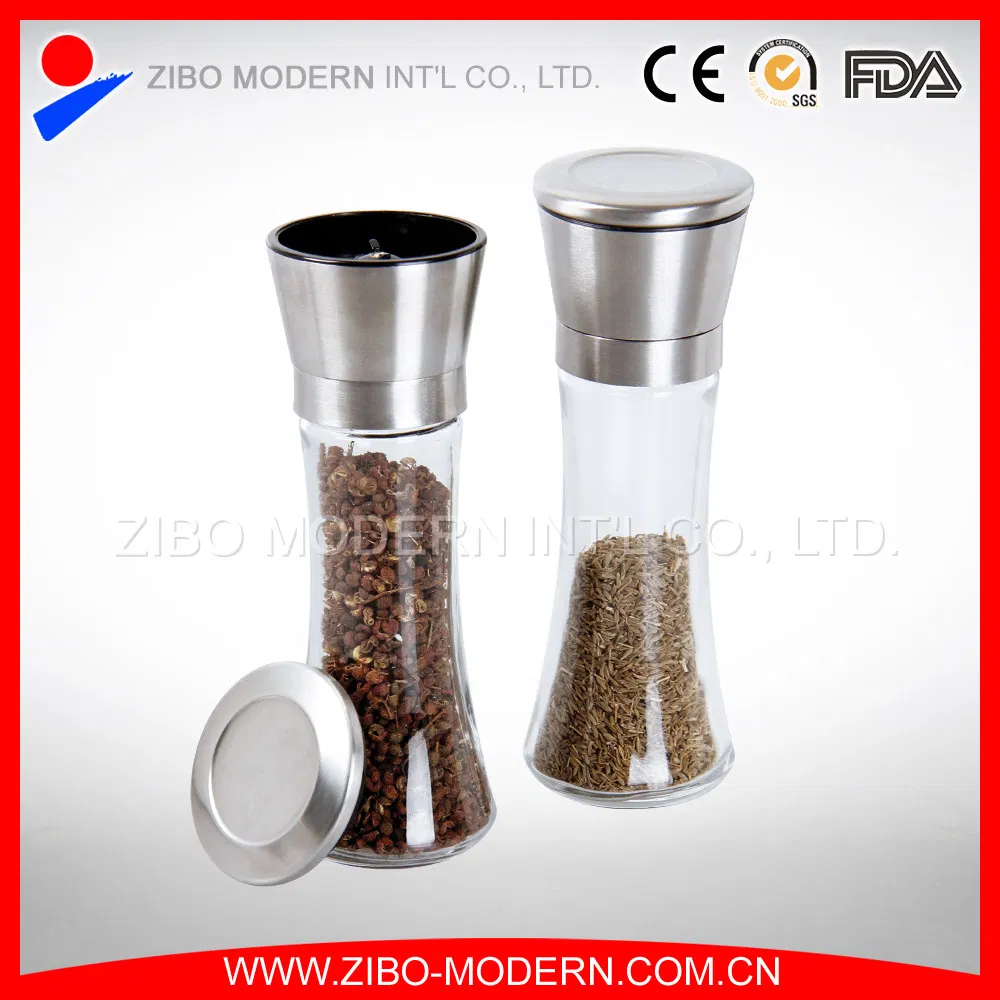Premium Stainless Steel Salt and Pepper Grinder Set of 2-Brushed Stainless Steel Pepper Mill and Salt Mill, Herb Grinder, Herb Mill, Spicy Grinder, Spicy Mill