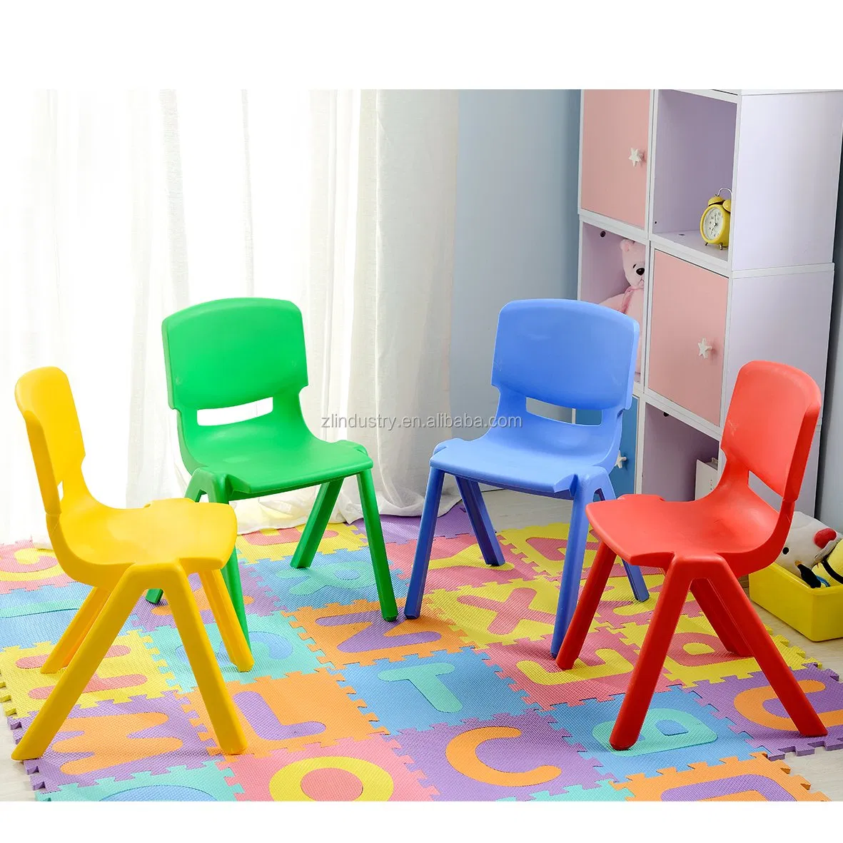 Colorful Stackable Ergonomic Kids Chairs for Kindergarten Classrooms with High Quality - Durable Furniture Solution
