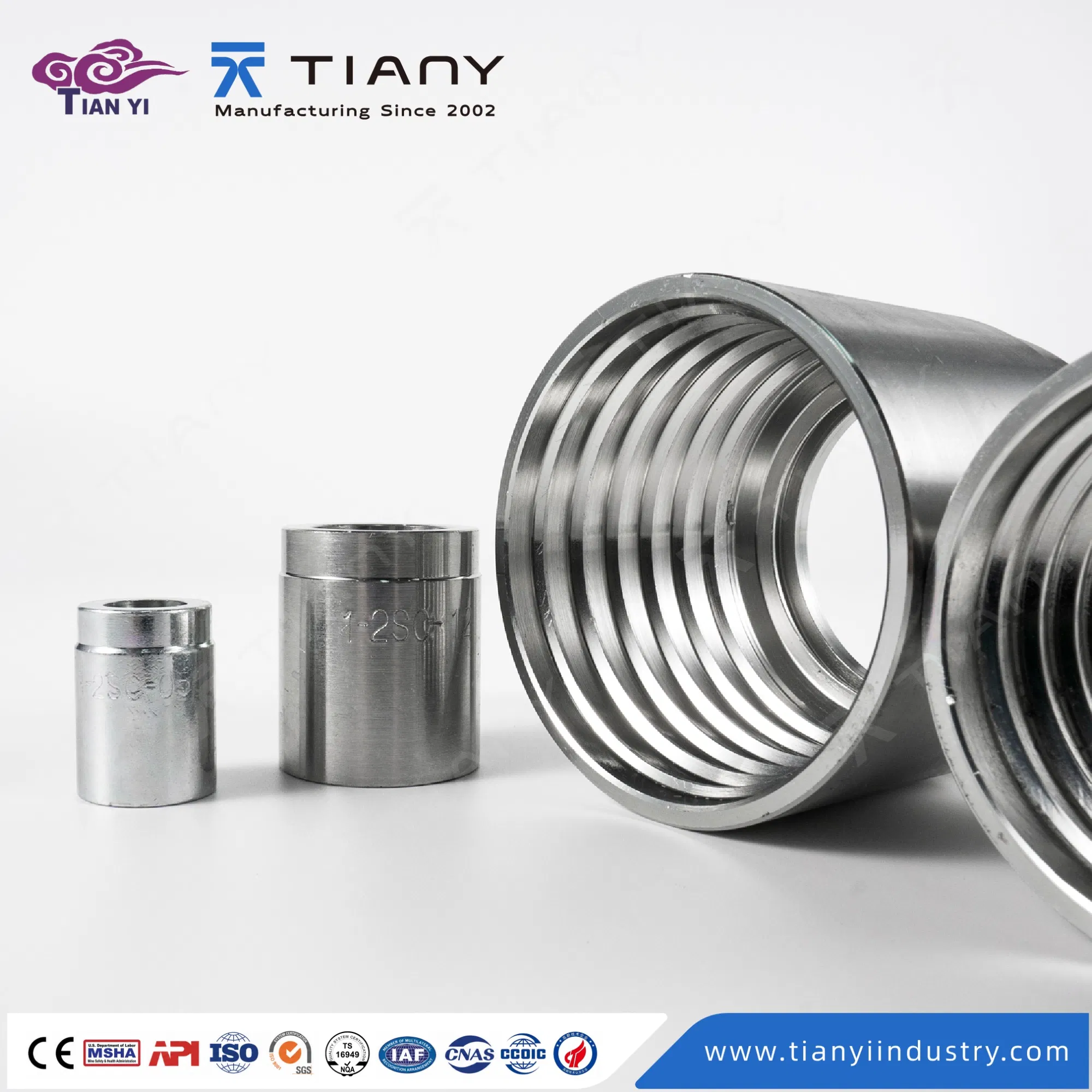 00210 Series Hydraulic Hose Ferrule Zinc Plated Carbon Steel Sleeve for 2sn SAE R1at DIN20022