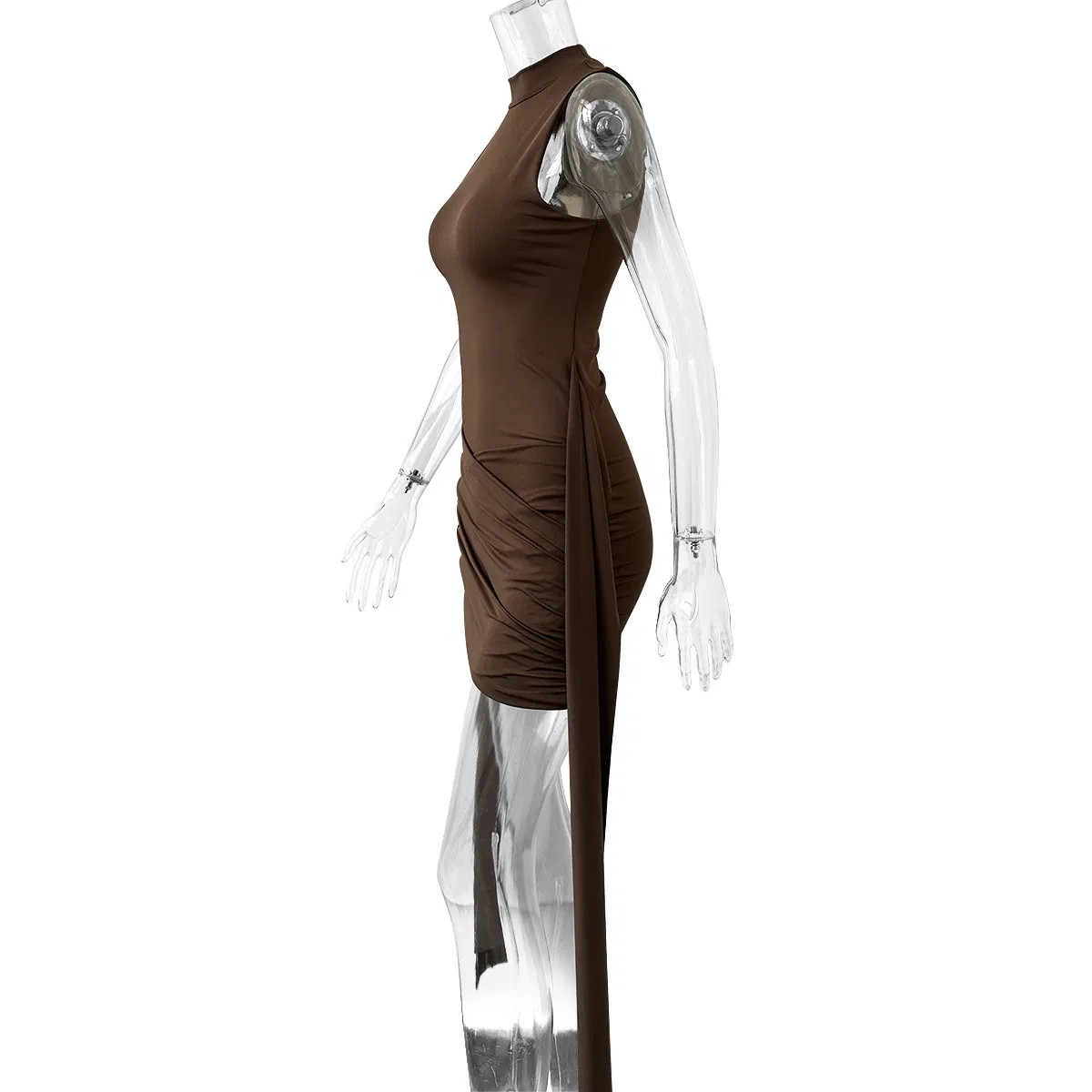 OEM/ODM Sexy Sleeveless Slim-Fit Round-Neck Ribbon One-Piece Evening Dress