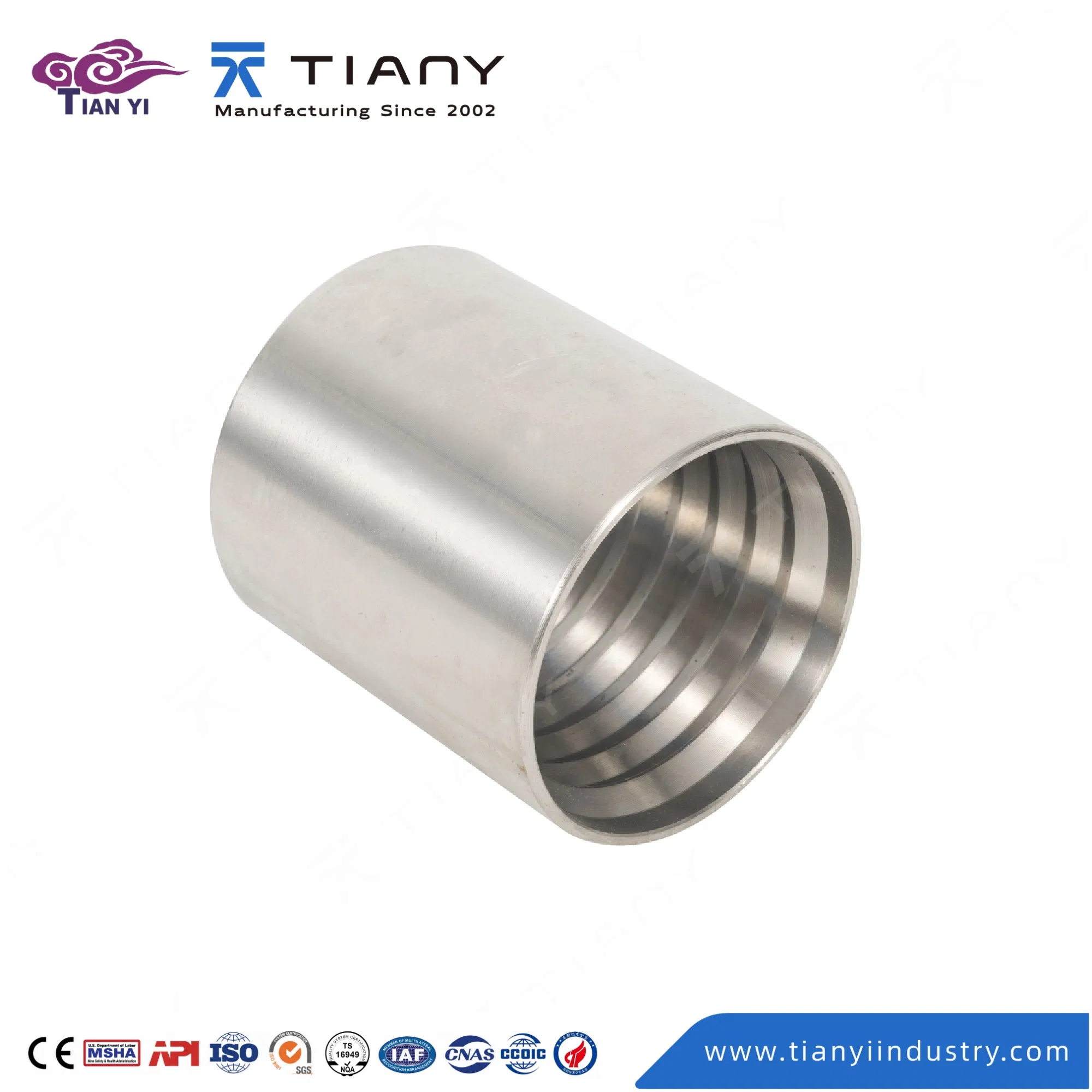 No Skive Ferrule Sleeve 00210 Carbon Steel Zinc Plated for SAE 100 R1at DIN20022 2sn Hose