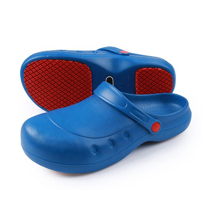 Anti-Slip Waterproof Steel Toe Blue EVA Kitchen Chef Safety Shoes for Restaurant Hotel