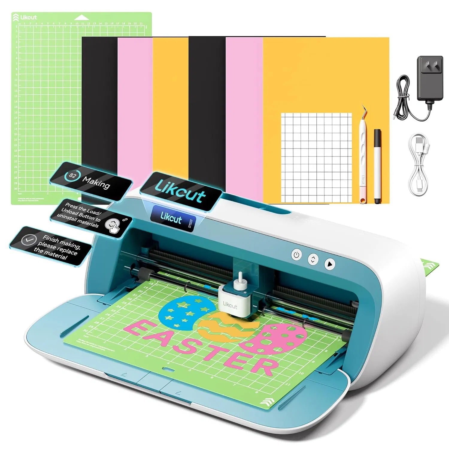 Likcut S41 Vinyl Cutter Machine with Print Then Cut - Ai Image Generation Sticker Cutter and Maker Machine