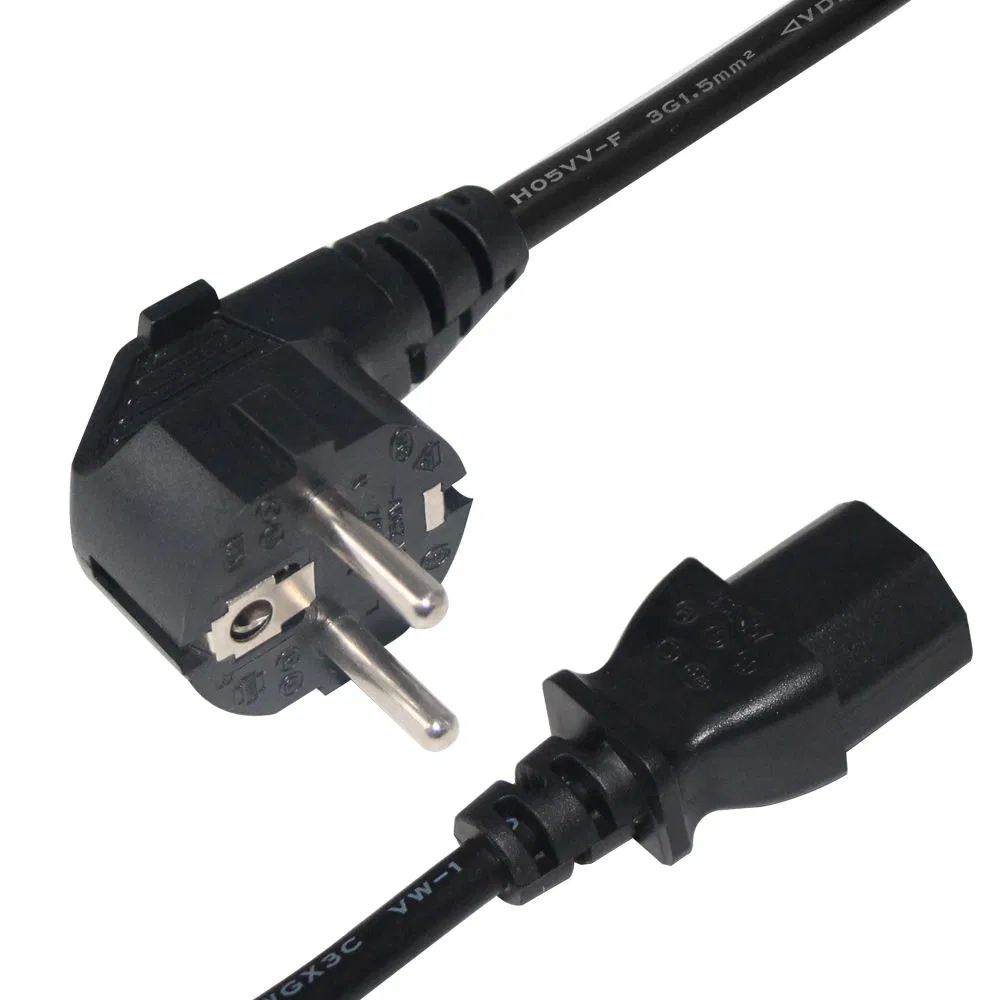 EU Computer Power Supply Cable EU Schuko C13 TV Monitor Power Cord 250V 3 Pin 110V Copper Extension Cord AC VDE for Home Use