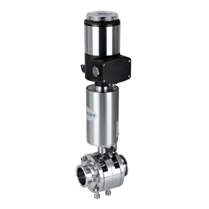 Sanitary Double Seal Mixproof Leakage Butterfly Valve with Control Top