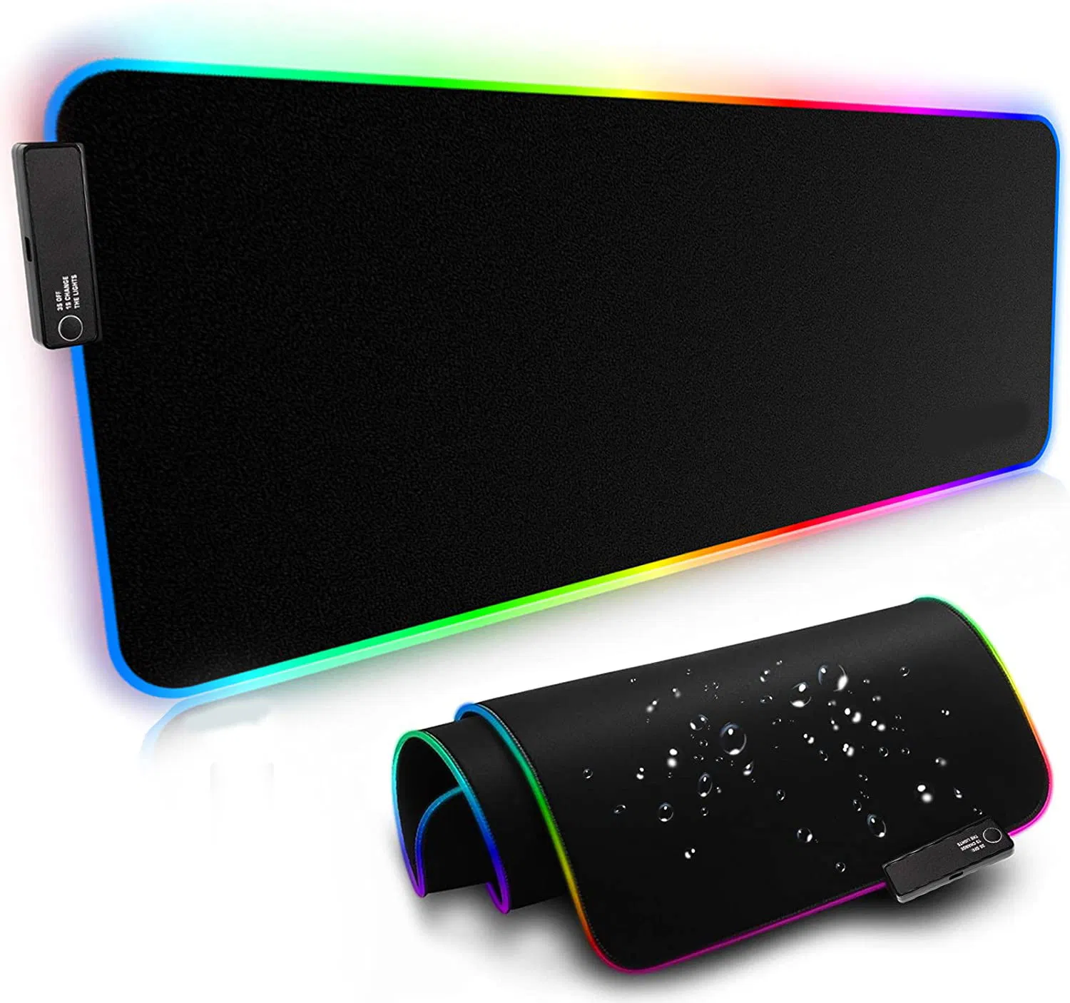 Custom Logo Extended Large XXL Micro Woven Cloth Glowing Lighting RGB LED Gaming Mouse Pad