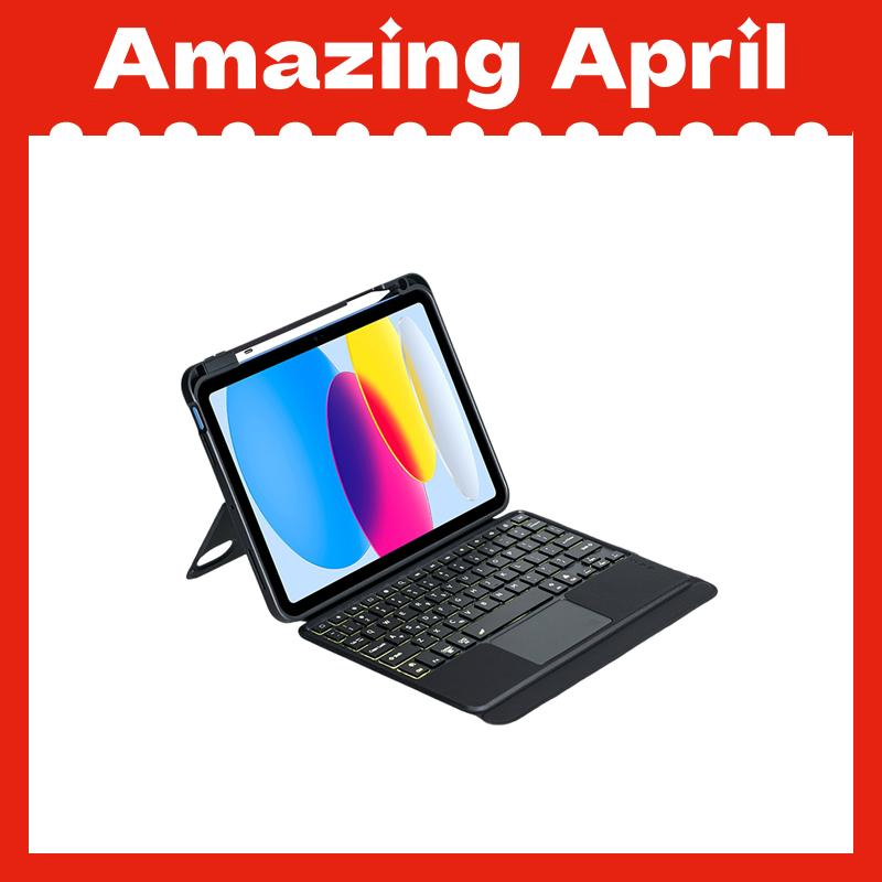 Factory Custom PU Leather Slim Backlit Wireless Keyboard Tablet Case with Keyboard for iPad 10 Generation 10.9 2022