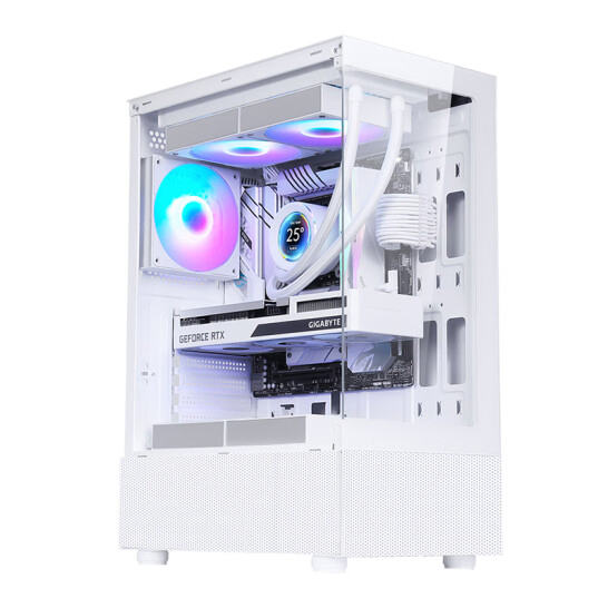 Full White ATX Sew View Gaming Case Computer PC Case with Tempered Glass