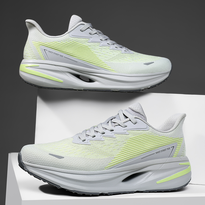Men Breathable Knit Running Shoes Lightweight Shock Absorbing Athletic Sneakers Outdoor Jogging Sports Trainers Shoe 1 1 Quality Shoes B22
