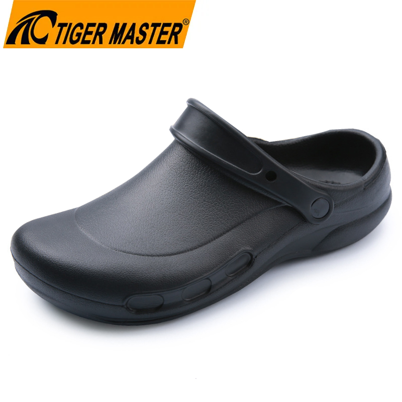 Anti-Skid Waterproof Lightweight Unisex Black EVA Work Shoes for Kitchen Hospital Lab
