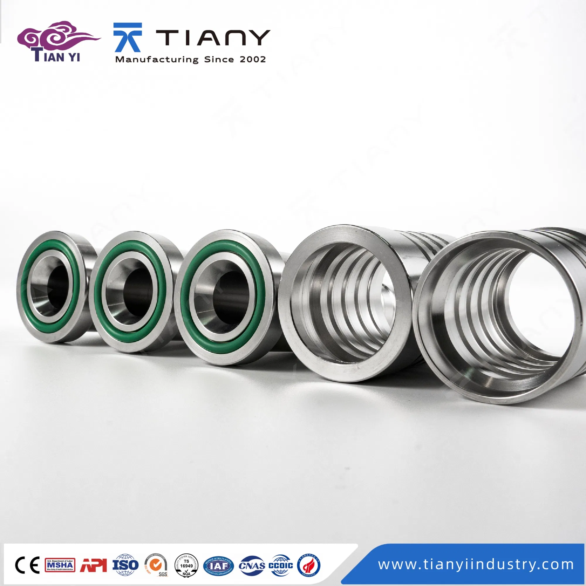 DIN20022 2sn Two Steel Wire Hose Crimp Ferrule Model 00210 Zinc Plated Carbon Steel Sleeve Fitting