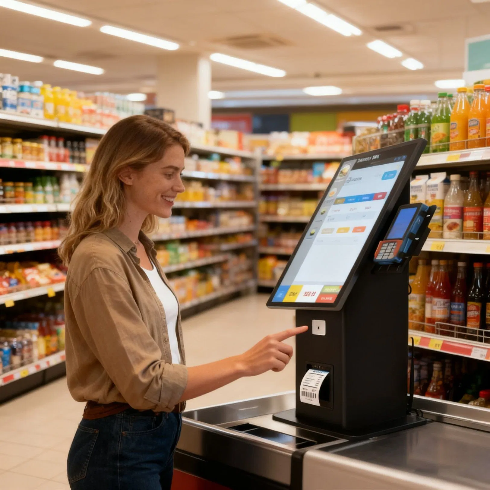 All-in-One Desktop Self Order Terminal Tabletop Touch Kiosk for Chain Restaurants