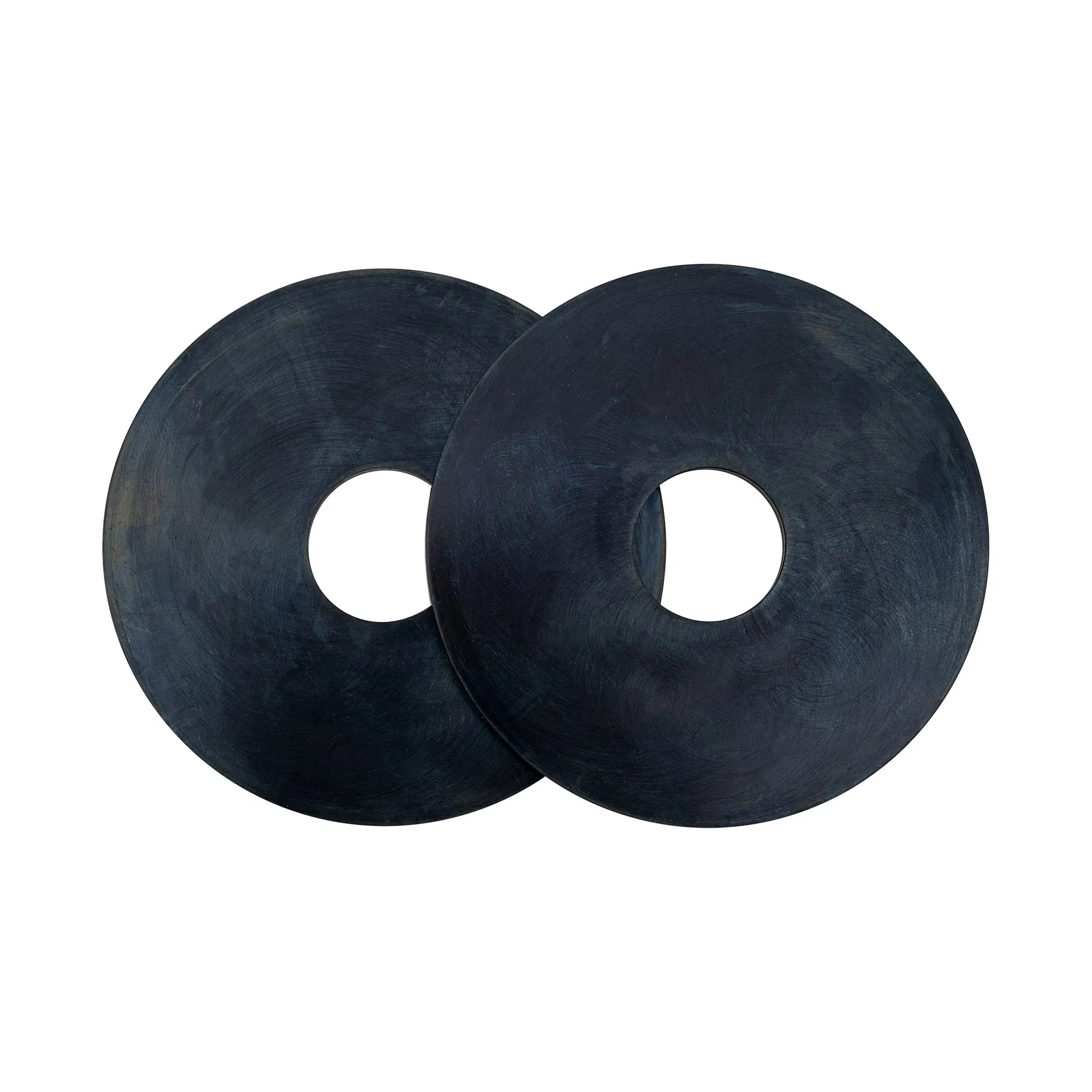 Custom Shaped Rubber Washers with Segmented Colors and Laser Engraving Finish