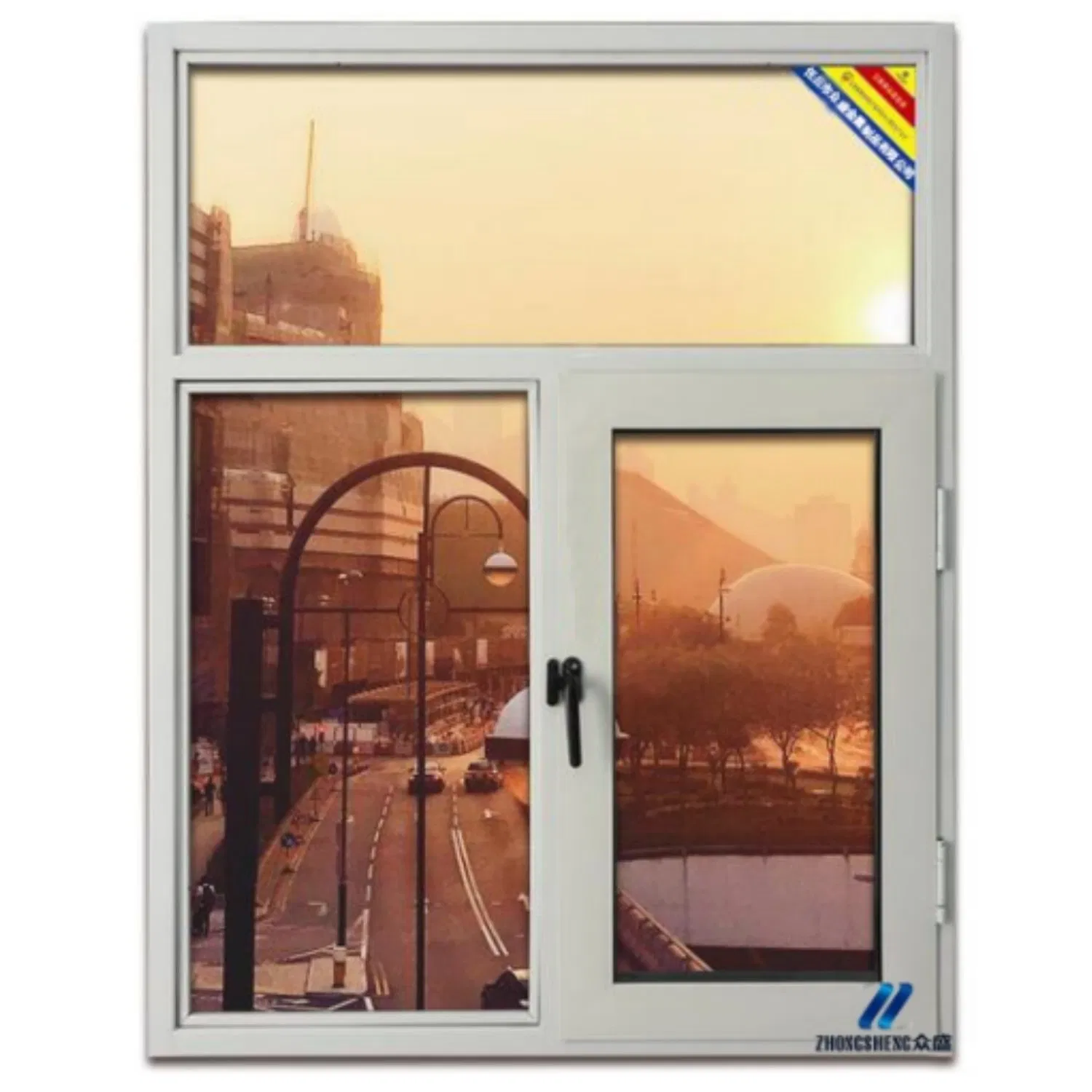Custom Fixed Fire Resistant Window Steel & Aluminum Frame