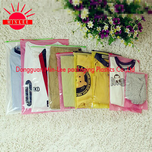 2016 Customized Printed Cloth Socks Ziplock Plastic Resealable Bags for Underwear