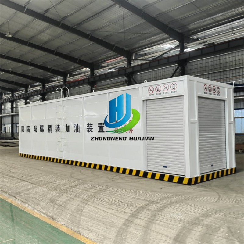 Standard 40FT Container Mobile Portable Fuel Service Station with Double Compartment Diesel Petrol Dispenser for Mining