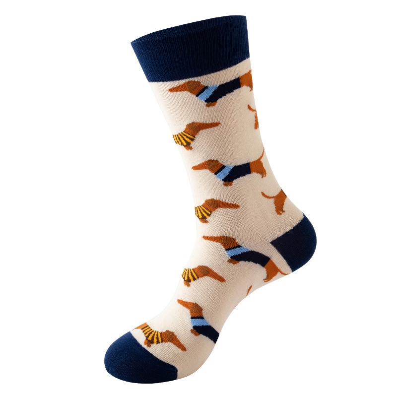Funny Cotton Sweat Absorbent Cartoon Animal Dachshund Dog Socks