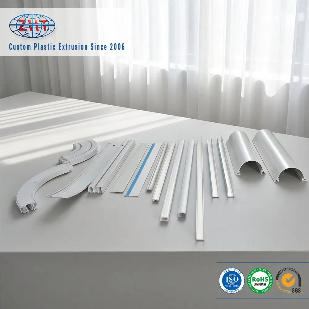 Custom Extruded PVC Plastic Profile Mount for Ceiling Curtain Track Single Double and Roller Shutter Guide