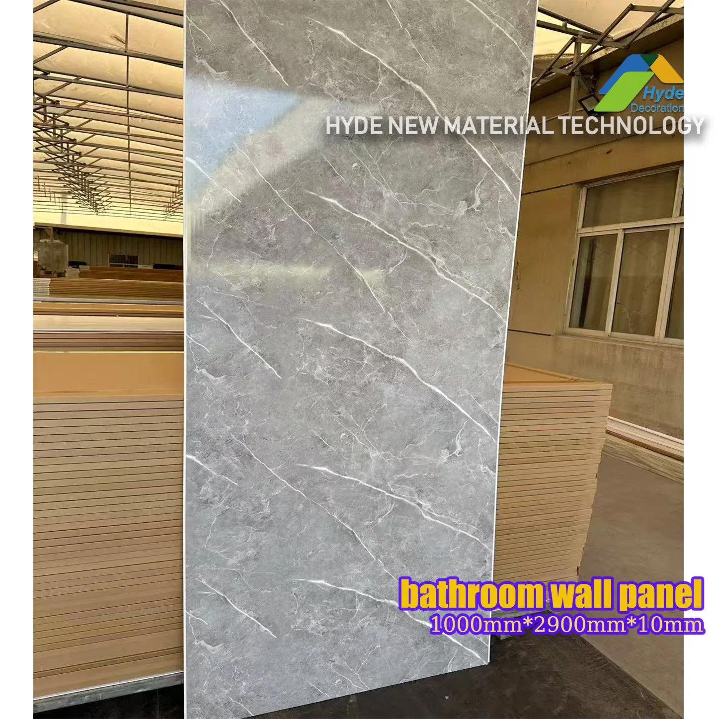 1m Wide Waterproof Shower Stone Wet Board Plain Cladding PVC Bathroom Wall Panel