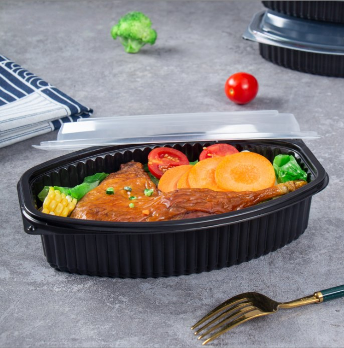 Food Take out Packaging Disposable Plastic Lunch Box Prepared Food Container